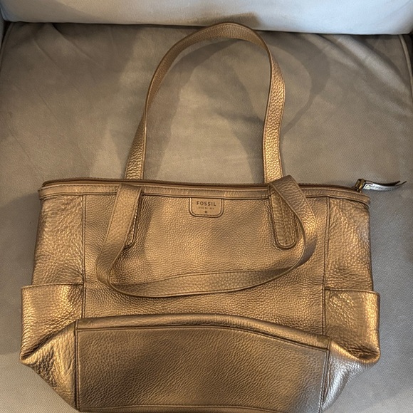 Fossil Handbags - Fossil Women's Metallic Gold Tote Bag